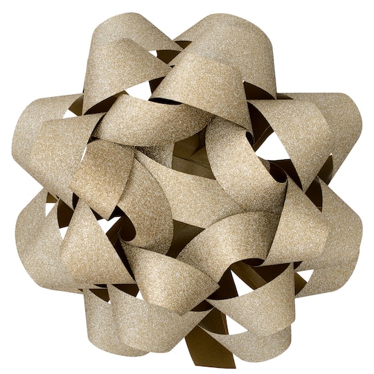 5.75" Gold Glitter Gift Bow By Celebrate It™